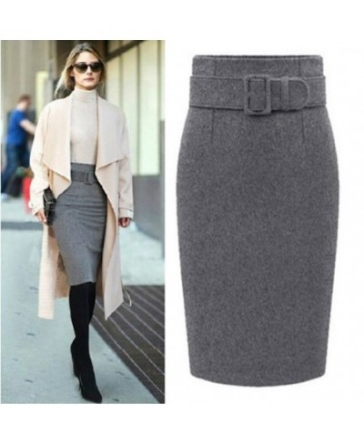 2023 New Fashion Dress Autumn Winter Cotton Plus Size High Waist Casual Midi Pencil Skirt Women Skirts Female $39.20 - Bottoms