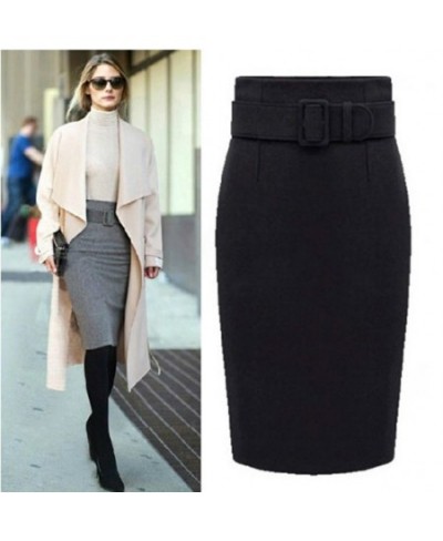 2023 New Fashion Dress Autumn Winter Cotton Plus Size High Waist Casual Midi Pencil Skirt Women Skirts Female $39.20 - Bottoms