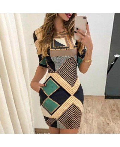 Female Summer Dresses Women's Dress Short Sleeve Dresses Elegant Printed Women Clothing Casual Dress Sexy Bodycon O-Neck $28....