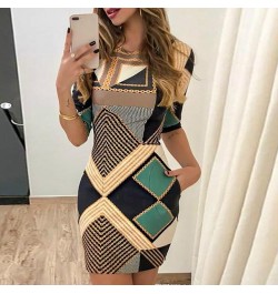 Female Summer Dresses Women's Dress Short Sleeve Dresses Elegant Printed Women Clothing Casual Dress Sexy Bodycon O-Neck $28....