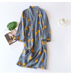 Japanese kimono dressing gown spring and autumn ladies cotton crepe cloth thin summer bathrobe home service sleepwear bath ro...