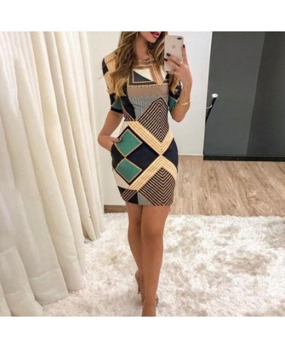 Female Summer Dresses Women's Dress Short Sleeve Dresses Elegant Printed Women Clothing Casual Dress Sexy Bodycon O-Neck $28....