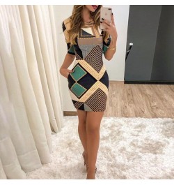 Female Summer Dresses Women's Dress Short Sleeve Dresses Elegant Printed Women Clothing Casual Dress Sexy Bodycon O-Neck $28....