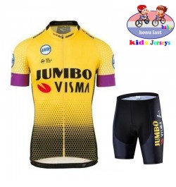 Jumbo Visma 2022 Kid Cycling Jersey Set Breathable Shorts Fluorescent Green Children Bike Clothing Boy Girls Summer Bicycle $...