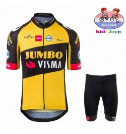 Jumbo Visma 2022 Kid Cycling Jersey Set Breathable Shorts Fluorescent Green Children Bike Clothing Boy Girls Summer Bicycle $...