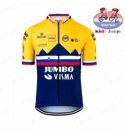 Jumbo Visma 2022 Kid Cycling Jersey Set Breathable Shorts Fluorescent Green Children Bike Clothing Boy Girls Summer Bicycle $...