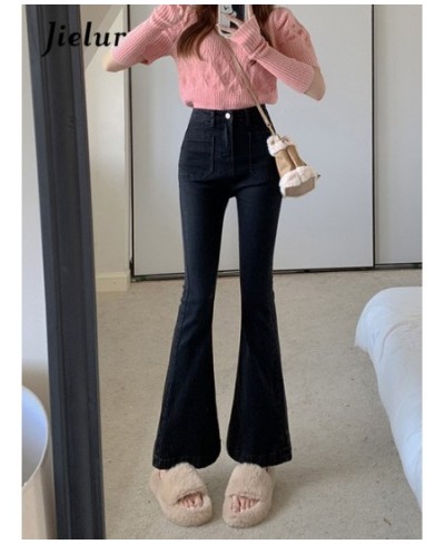 High Waist Jeans Flared Trousers for Female Autumn Korean New Vintage Loose Straight Black Pants for Women Jeans OL $61.28 - ...