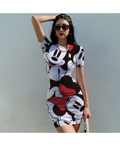 Minnie Mickey Mouse Midnight Partywear Women Sexy Mini Dress 2022 Summer Chic Bodycon Sexy Short O-neck Streetwear $23.34 - D...