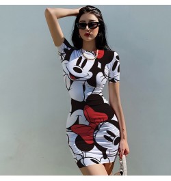 Minnie Mickey Mouse Midnight Partywear Women Sexy Mini Dress 2022 Summer Chic Bodycon Sexy Short O-neck Streetwear $23.34 - D...