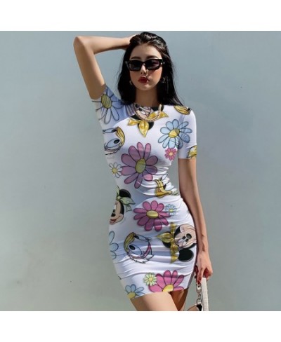 Minnie Mickey Mouse Midnight Partywear Women Sexy Mini Dress 2022 Summer Chic Bodycon Sexy Short O-neck Streetwear $23.34 - D...