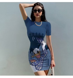 Minnie Mickey Mouse Midnight Partywear Women Sexy Mini Dress 2022 Summer Chic Bodycon Sexy Short O-neck Streetwear $23.34 - D...