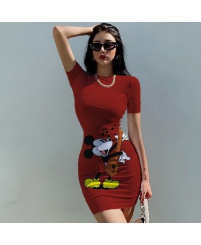 Minnie Mickey Mouse Midnight Partywear Women Sexy Mini Dress 2022 Summer Chic Bodycon Sexy Short O-neck Streetwear $23.34 - D...