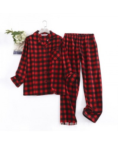 2023 Spring Autumn Women Casual Plaid Pajama sets Female 100% Cotton Sleepwear suit Women Turn-down Collar Shirt & Pants $50....