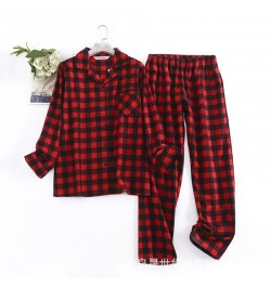 2023 Spring Autumn Women Casual Plaid Pajama sets Female 100% Cotton Sleepwear suit Women Turn-down Collar Shirt & Pants $50....