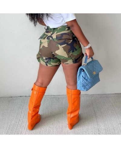 Trendy Women Fashion Pockets Camouflage Cargo Pants 2022 Street Wear Matching Casual Camo Ripped Shorts Track Women $41.28 - ...