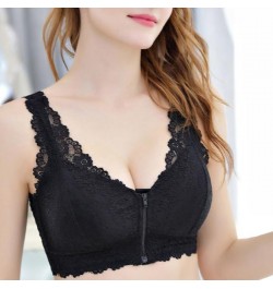 Female Lingerie Front Zip Women Lace Bra Top Push Up Full Cup Bralette Lady Seamless Wireless Bras Fashion Vest Gather $24.60...