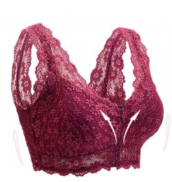 Female Lingerie Front Zip Women Lace Bra Top Push Up Full Cup Bralette Lady Seamless Wireless Bras Fashion Vest Gather $24.60...