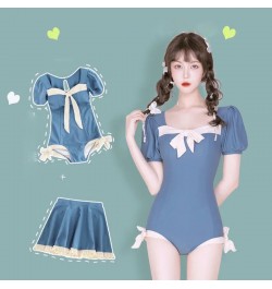 Kawaii Women Bikini Swimsuit Dress New Korean Fashion Padded Swimwear Girls Sexy Push Up Slim Fit Beach Wear Monokini Summer ...