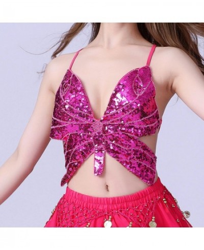Women'Sequins Butterfly Crop Top Club Tribal Outfits Dance Wear Glitter Bra Tops for Halloween Rave Party Festival $23.86 - T...
