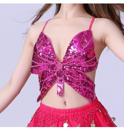 Women'Sequins Butterfly Crop Top Club Tribal Outfits Dance Wear Glitter Bra Tops for Halloween Rave Party Festival $23.86 - T...