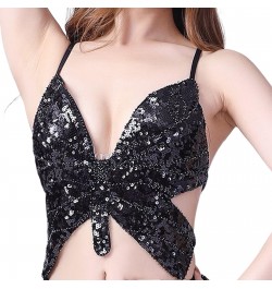 Women'Sequins Butterfly Crop Top Club Tribal Outfits Dance Wear Glitter Bra Tops for Halloween Rave Party Festival $23.86 - T...