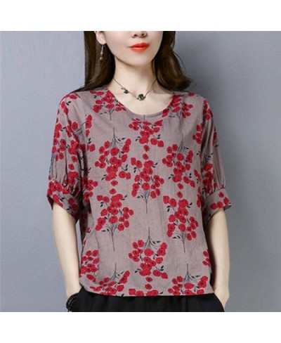 Female Clothing Fashion Round Neck Pullovers Vintage Floral Summer Casual Short Sleeve Commute Patchwork Korean Loose T-shirt...