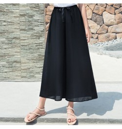 Wide Leg Pants Women'S Spring Summer New Korean Versatile Loose Chiffon Leisure Straight Tube 8-Point High Waist Trousers Lad...