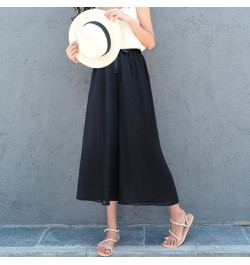 Wide Leg Pants Women'S Spring Summer New Korean Versatile Loose Chiffon Leisure Straight Tube 8-Point High Waist Trousers Lad...