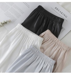 Women Pajamas Shorts Lace Comfortable Hot Pants Fashion Lace Satin Shorts Silky Solid Color Hot Pants Home Sleep Bottoms Shor...