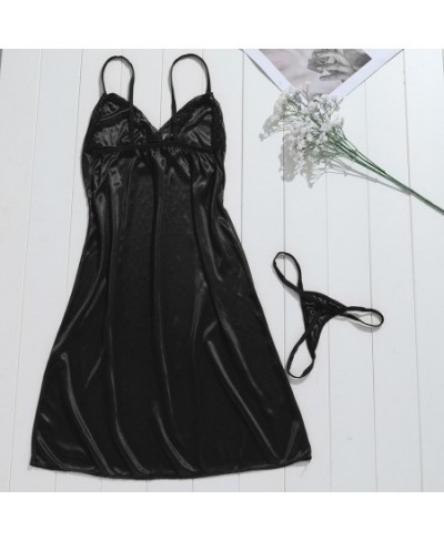 Womens Lingerie Babydoll Sleepwear Underwear Sexy Babydoll Lace Sleep Dress Two-Piece Sling Bow Lace Pajama Underpants $14.33...