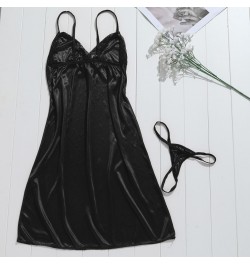 Womens Lingerie Babydoll Sleepwear Underwear Sexy Babydoll Lace Sleep Dress Two-Piece Sling Bow Lace Pajama Underpants $14.33...