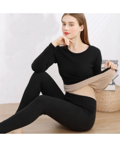 Pajamas Women's Thermal Underwear Winter Trousers Suit Thickened Lamb Velvet Underwear Bottoming Autumn Clothes Long Pants $5...