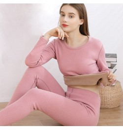 Pajamas Women's Thermal Underwear Winter Trousers Suit Thickened Lamb Velvet Underwear Bottoming Autumn Clothes Long Pants $5...