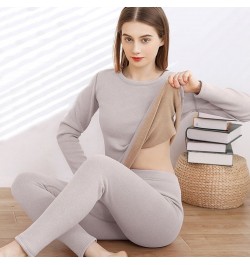 Pajamas Women's Thermal Underwear Winter Trousers Suit Thickened Lamb Velvet Underwear Bottoming Autumn Clothes Long Pants $5...