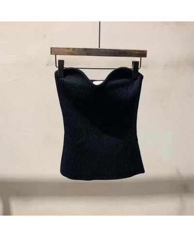 Edgy Clothes Y2K Fashion Knitted Vest for Women Sexy Crop Tops Korean Tunic Sleeveless Camis Backless Tube Top 2023 Ropa Muje...