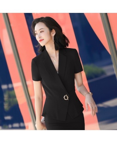 Summer New Fashion Short Sleeve Designer Thin Blazer Jacket Women's Classic Slim Small Casual Office Lady Blazer Outer $46.89...