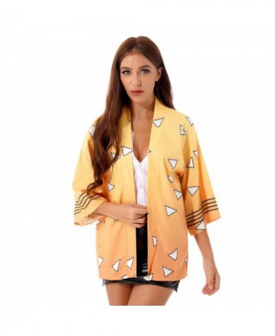 2023 Women Stylish Printing 3/4 Sleeve Kimono Robe Nightwear Cosplay Costume Anime Role Play Cardigan Shirt Outwear Tops $29....