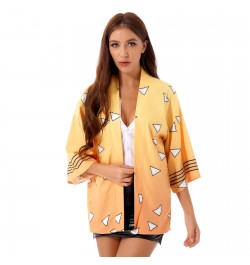 2023 Women Stylish Printing 3/4 Sleeve Kimono Robe Nightwear Cosplay Costume Anime Role Play Cardigan Shirt Outwear Tops $29....