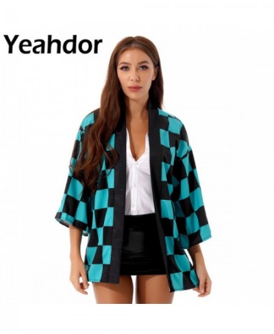 2023 Women Stylish Printing 3/4 Sleeve Kimono Robe Nightwear Cosplay Costume Anime Role Play Cardigan Shirt Outwear Tops $29....