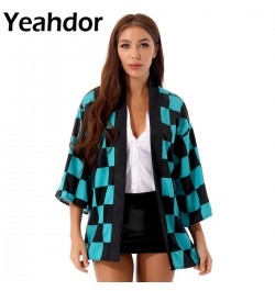 2023 Women Stylish Printing 3/4 Sleeve Kimono Robe Nightwear Cosplay Costume Anime Role Play Cardigan Shirt Outwear Tops $29....