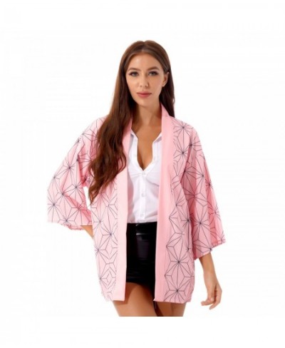 2023 Women Stylish Printing 3/4 Sleeve Kimono Robe Nightwear Cosplay Costume Anime Role Play Cardigan Shirt Outwear Tops $29....