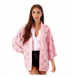 2023 Women Stylish Printing 3/4 Sleeve Kimono Robe Nightwear Cosplay Costume Anime Role Play Cardigan Shirt Outwear Tops $29....