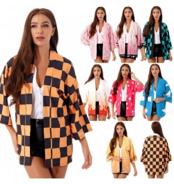 2023 Women Stylish Printing 3/4 Sleeve Kimono Robe Nightwear Cosplay Costume Anime Role Play Cardigan Shirt Outwear Tops $29....