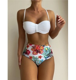 Floral Push Up Bikini Bandeau Swimsuit Women 2023 Swimwear Female High Waisted Bikinis Set Sexy Swim for Woman Wear Bathing $...