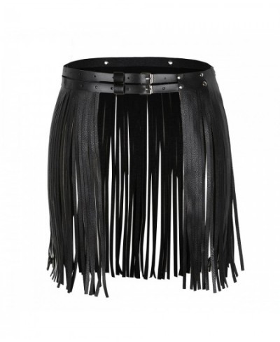 Fashion Women Faux Leather Fringe Tassel Skirts Belt Nightclub Party Dancing Costumes Adjustable Double Waist Belts with $29....