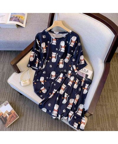 Plus Size 7XL 180KG Summer Women Sleepwear Sets For Women Cartoon Pajamas Short Sleeve tops and Shorts Femme Pajamas Set $40....