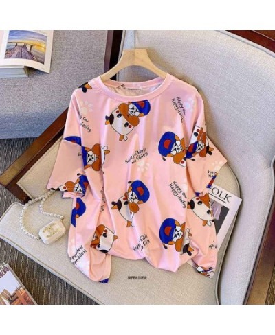 Plus Size 7XL 180KG Summer Women Sleepwear Sets For Women Cartoon Pajamas Short Sleeve tops and Shorts Femme Pajamas Set $40....