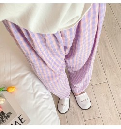 Sleep Bottoms Women Retro Plaid Harajuku Chic Breathable Autumn Fashion Sleepwear Ins Minimalist Homewear Lounge Basic Soft $...