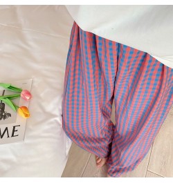 Sleep Bottoms Women Retro Plaid Harajuku Chic Breathable Autumn Fashion Sleepwear Ins Minimalist Homewear Lounge Basic Soft $...