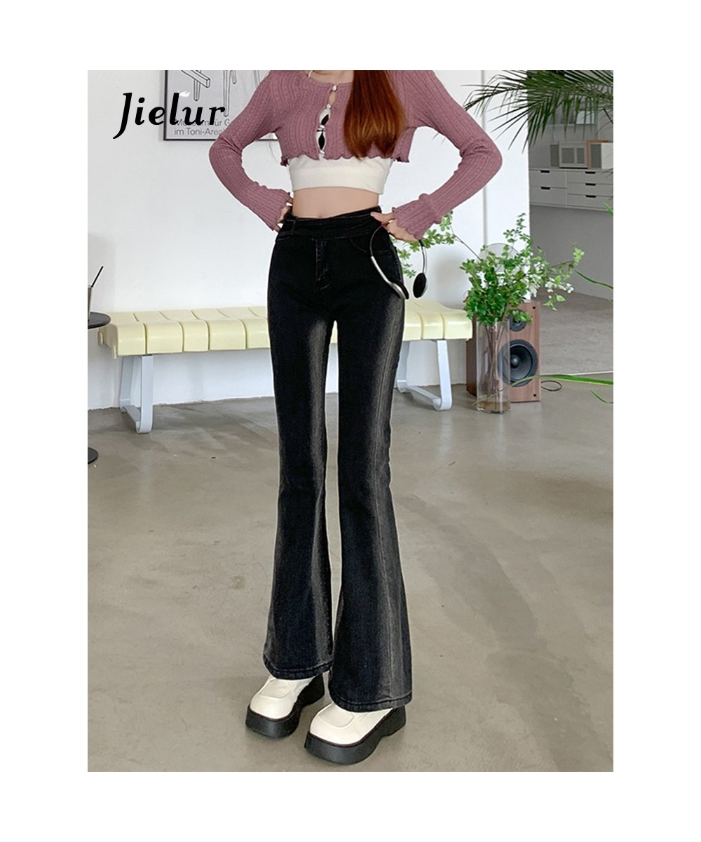 Gradient Black Jeans New Fashion Elastic Tight Fitting OL Flare Women Trousers High Waist Slim Denim Pants Female S-XL $49.37...